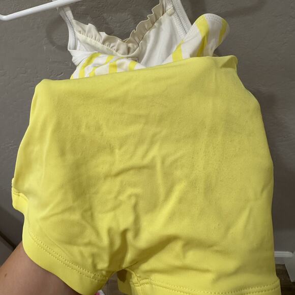 Janie & Jack Yellow Stripe One-Piece Swimsuit - Picture 5 of 9